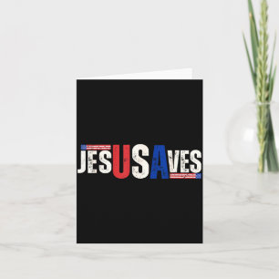 Jesus Usa Räddar Patriotisk Kristall Amerikansk Fl Kort