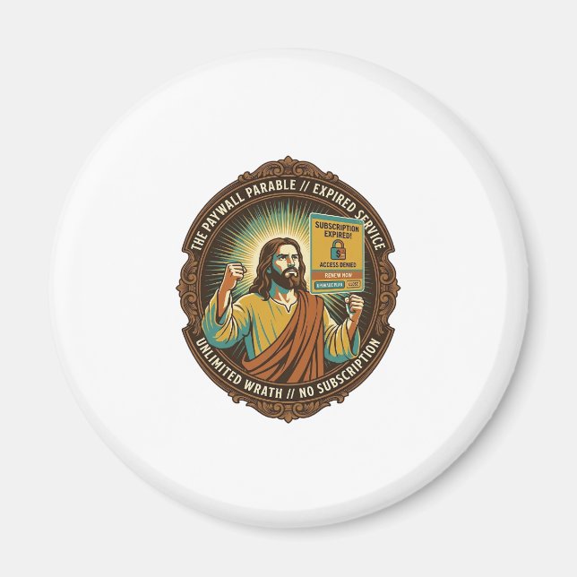 Jesus utgående programvaruabonnemang betalvägg tek magnet (Framsidan)
