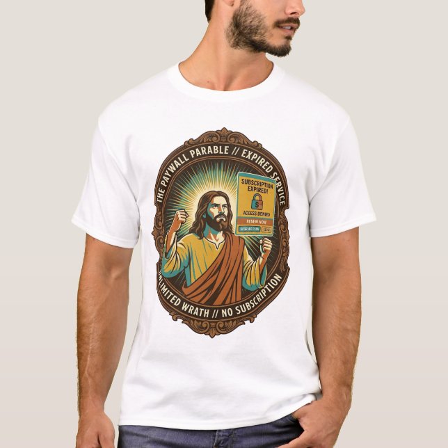 Jesus utgått programvaruabonnemang betalvägg tekni t shirt (Framsida)
