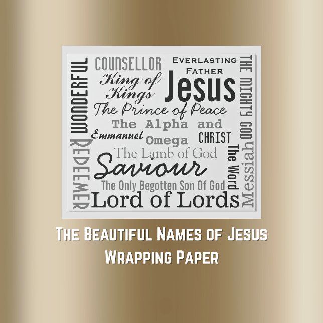 Jesus vackra Namn Presentpapper (The Beautiful Names of Jesus Wrapping Paper)