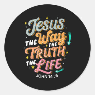 Jesus Vägen Sanning Liv Johannes 14 6 Kristna Bibe Runt Klistermärke