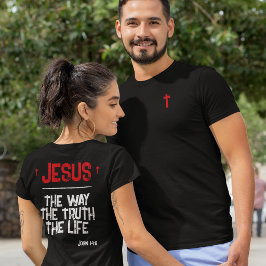 Jesus Vägen Sanning Liv Johannes 14:6 Skrift Mörk T Shirt