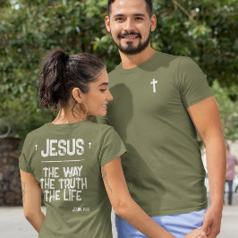 Jesus Vägen Sanning Liv Johannes 14:6 Skrift Oliv T Shirt
