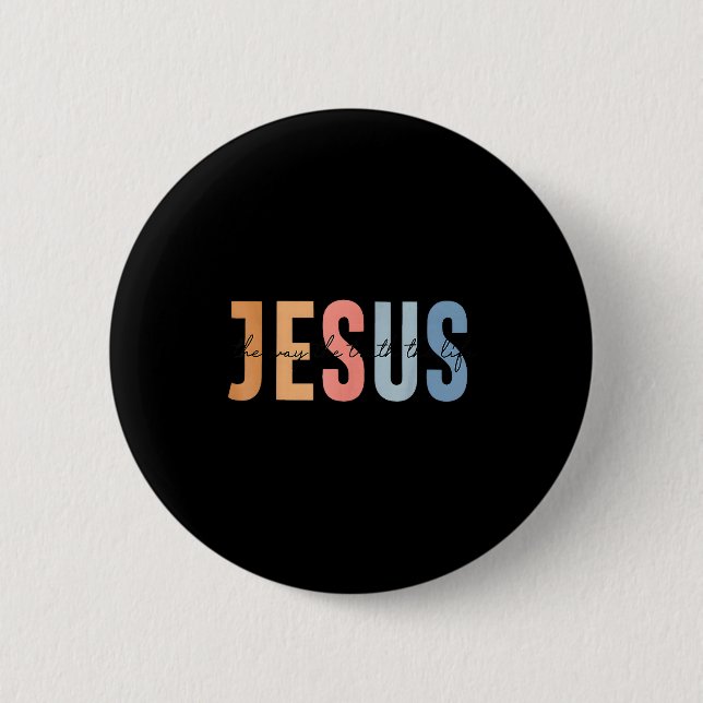 Jesus Vägen Sanningen Livet Bibelvers  Knapp (Framsida)
