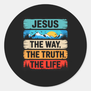 Jesus Vägen Sanningen Livet Inspirerande Budskap Runt Klistermärke