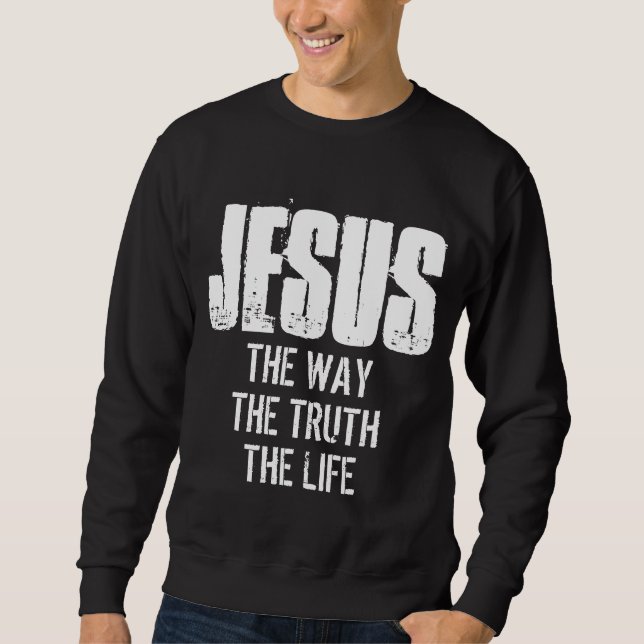 JESUS VÄGEN SANNINGEN LIVET  LÅNG ÄRMAD TRÖJA (Framsida)