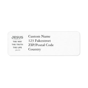 Jesus: vägen, sanningen, livet returadress etikett