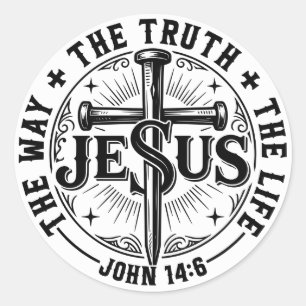 Jesus Vägen Sanningen Livet Runt Klistermärke