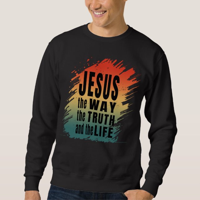 JESUS VÄGEN SANNINGEN OCH LIVET LÅNG ÄRMAD TRÖJA (Framsida)