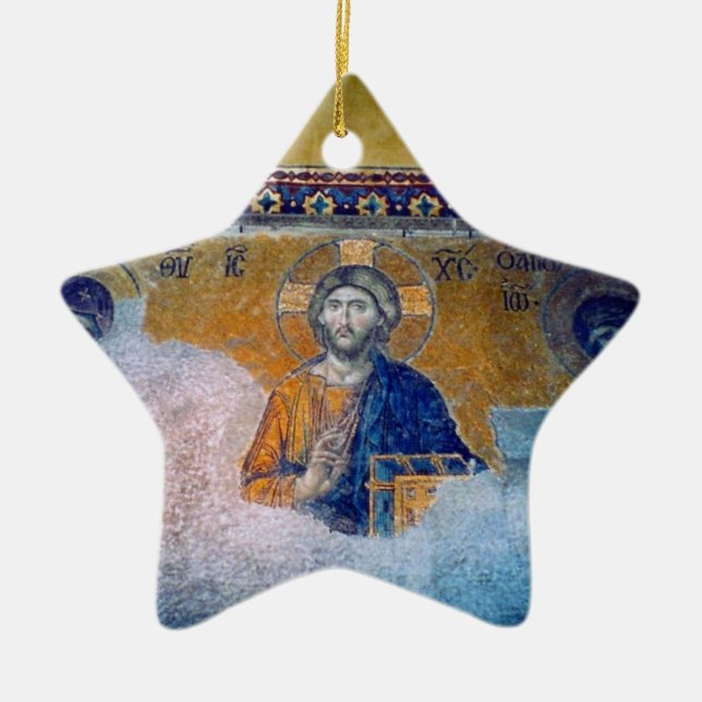 jesus väggmålningstjärna julgransprydnad keramik (Framsidan)