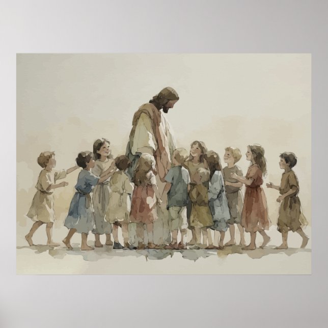 Jesus välkomnar barnen poster (Framsidan)