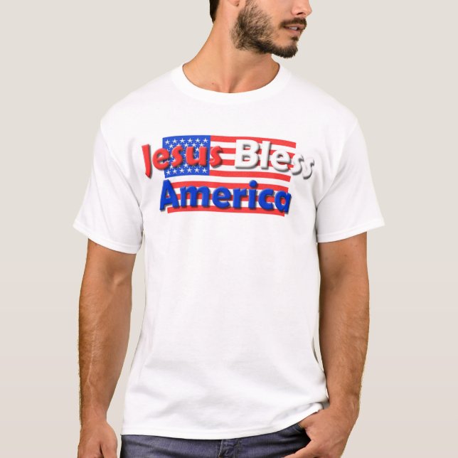 Jesus välsignar Amerika T-shirt (Framsida)