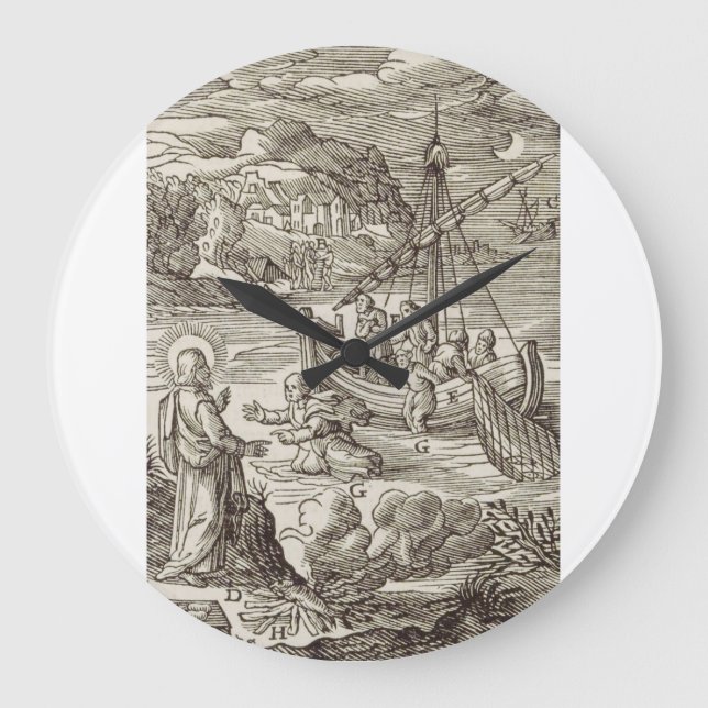 Jesus vandrar på vatten stor klocka (Framsida)