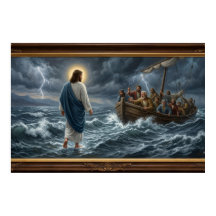 Jesus vandrar på vattnet Affisch – Kristet väggkon