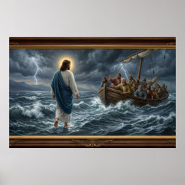 Jesus vandrar på vattnet Affisch – Kristet väggkon