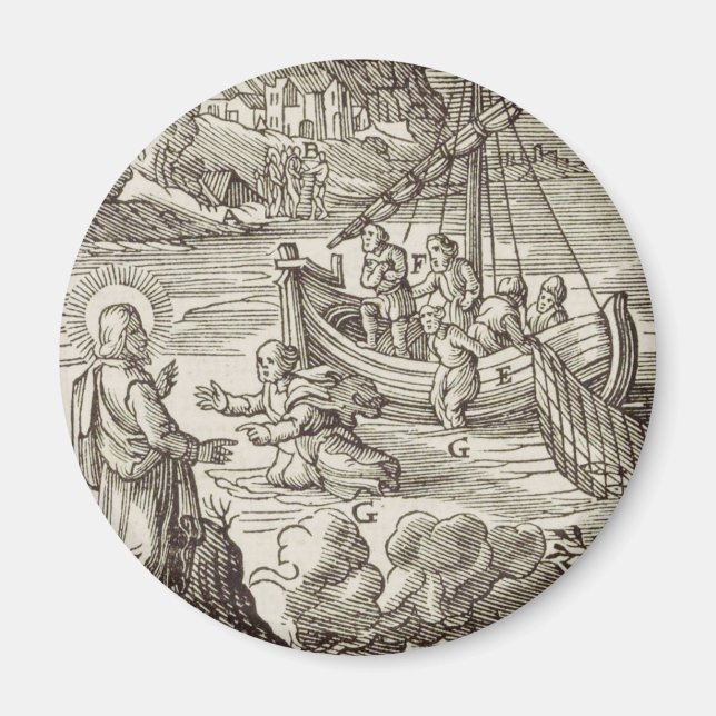 Jesus vandrar på vattnet magnet (Framsidan)