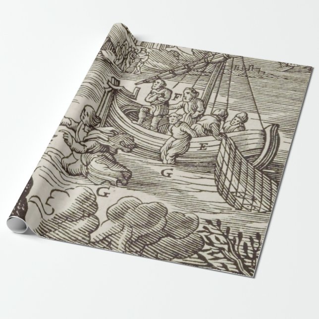 Jesus vandrar på vattnet presentpapper (Utrullad)