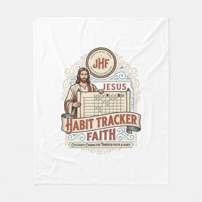 Jesus Vanebildande Spårare Tro Jesus Vanebildande  Fleecefilt (Framsidan)