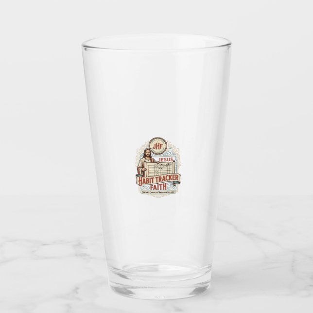 Jesus Vanebildande Spårare Tro Jesus Vanebildande  Glaskopp (Framsida)
