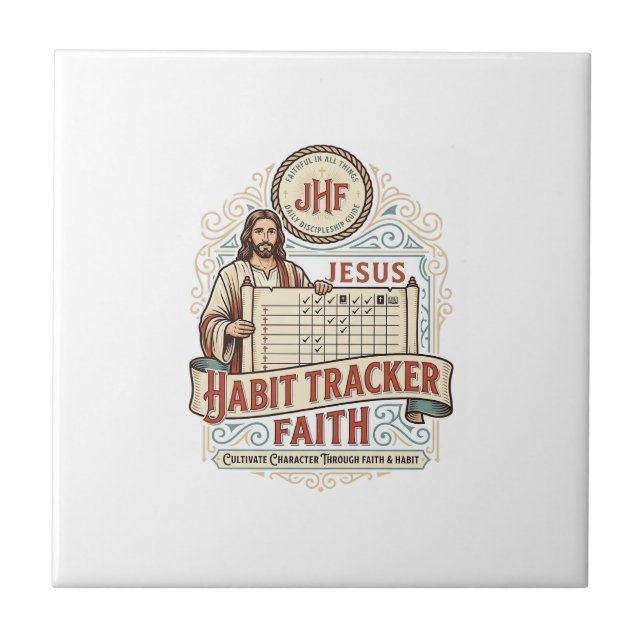 Jesus Vanebildande Spårare Tro Jesus Vanebildande  Kakelplatta (Framsidan)