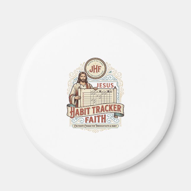 Jesus Vanebildande Spårare Tro Jesus Vanebildande  Magnet (Framsidan)