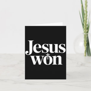 Jesus Vann Kristet Ord Tro Skrift Design Kort