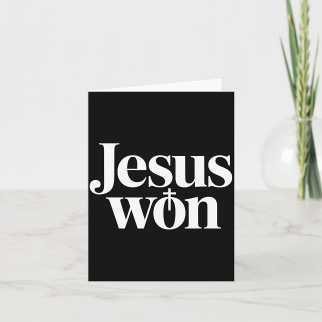 Jesus Vann Kristet Ord Tro Skrift Design Kort (Framsida)