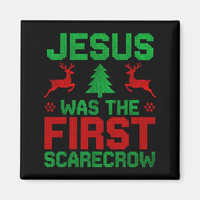 Jesus Var Den Första-ecrow Ren Julful Tröja Xm Magnet (Framsidan)