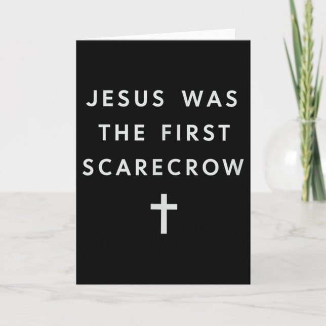 Jesus Var Den Första Fågelskrämman – Minimalistisk Kort (Framsida)