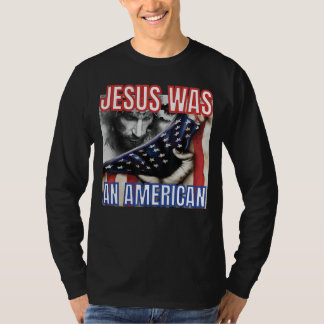 Jesus var en amerikansk USA flagga 4:e juli Kristu T Shirt