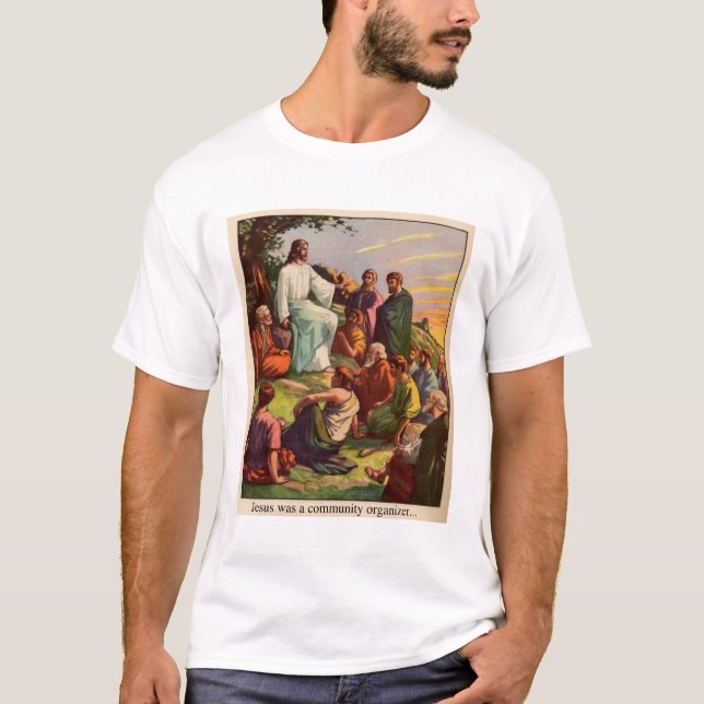 Jesus var en gemenskaporganisatör tee shirt (Framsida)