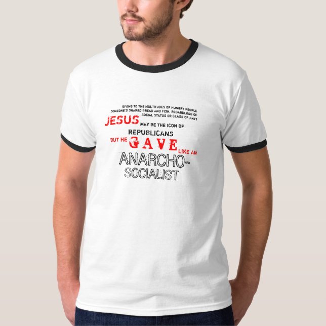 Jesus var en SOCIALIST! Del mig T Shirt (Framsida)