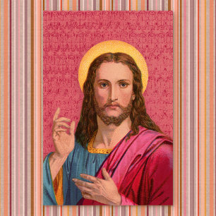 Jesus vår frälsare: Stilig vintageutskrift av Jesu Poster