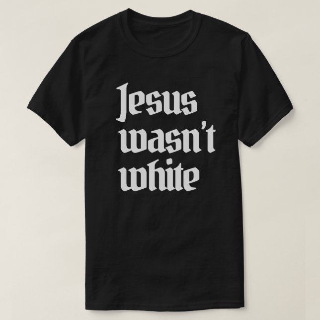 Jesus var inte vit klassisk, rund dekal t shirt (Design framsida)