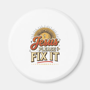 Jesus Var Snäll Och Fixa Det Vintage Kristna Typog Magnet