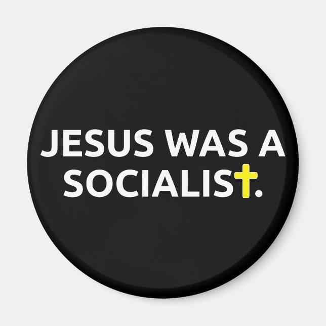 Jesus var socialist (svart) magnet (Framsidan)