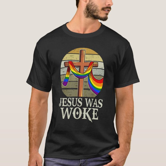 Jesus var Woke Liberal Christian Vintage T Shirt (Framsida)