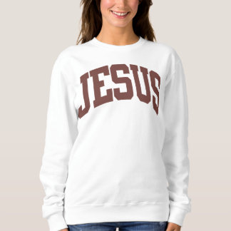 JESUS Varsity Print Basic Crewneck Sweatshirt T Shirt