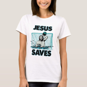 Jesus Vatten Polo Goalie sparar för Chri T Shirt
