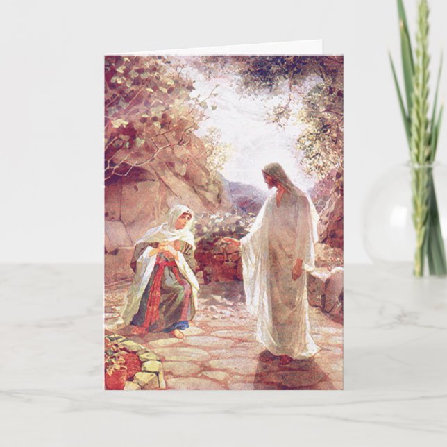 Jesus verkar för Mary Magdalene Helgkort (Framsida)