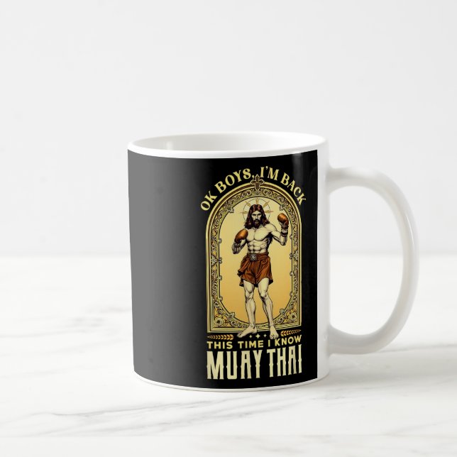 Jesus vet Muay Thai Boxning Kickboxning Mma  Kaffemugg (Höger)