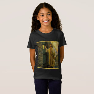 Jesus vid din dörr med guld-folie tee