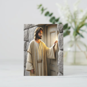 Jesus vid Sunrise Antique Door Vykort