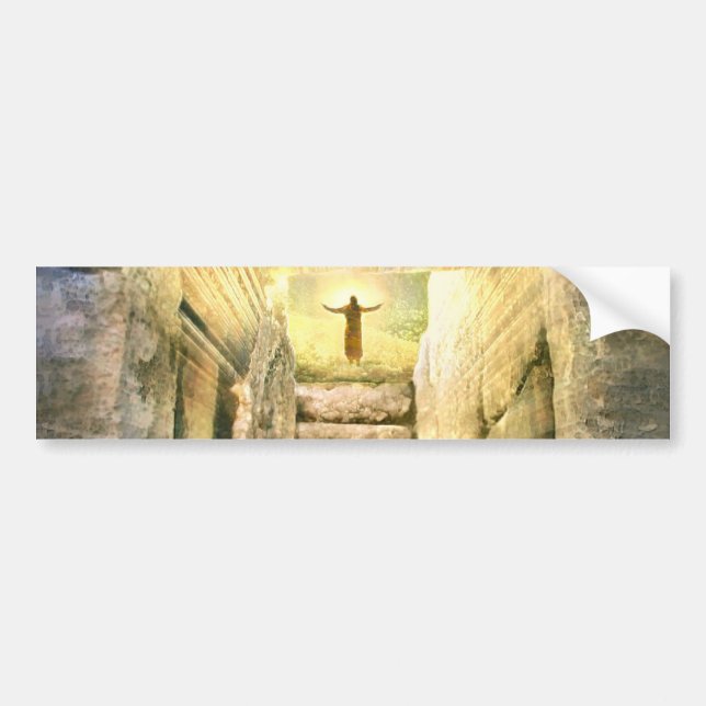Jesus vid tom grav påsken uppståndelse bildekal (Framsidan)