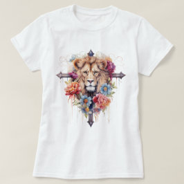 Jesus Vild Flowers Lejon av Gud Christian T Shirt
