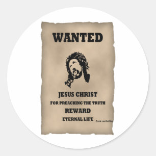 Jesus ville Poster Runt Klistermärke