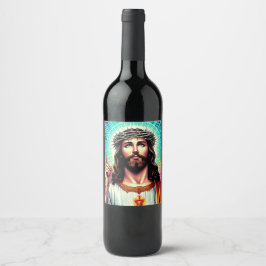 Jesus vin-märke! vinflaska etikett