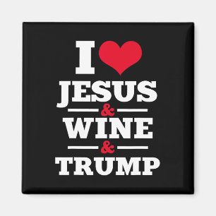 Jesus Vin Trump Religiösa Christian Faith Mamma Gi Magnet