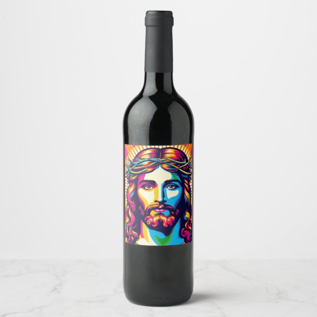 Jesus vinetikett. vinflaska etikett (Framsida)