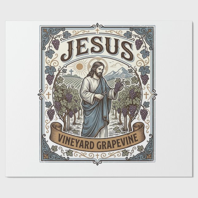 Jesus vingård Grapevine Jesus vingård Grapevine  Presentpapper (Platt)